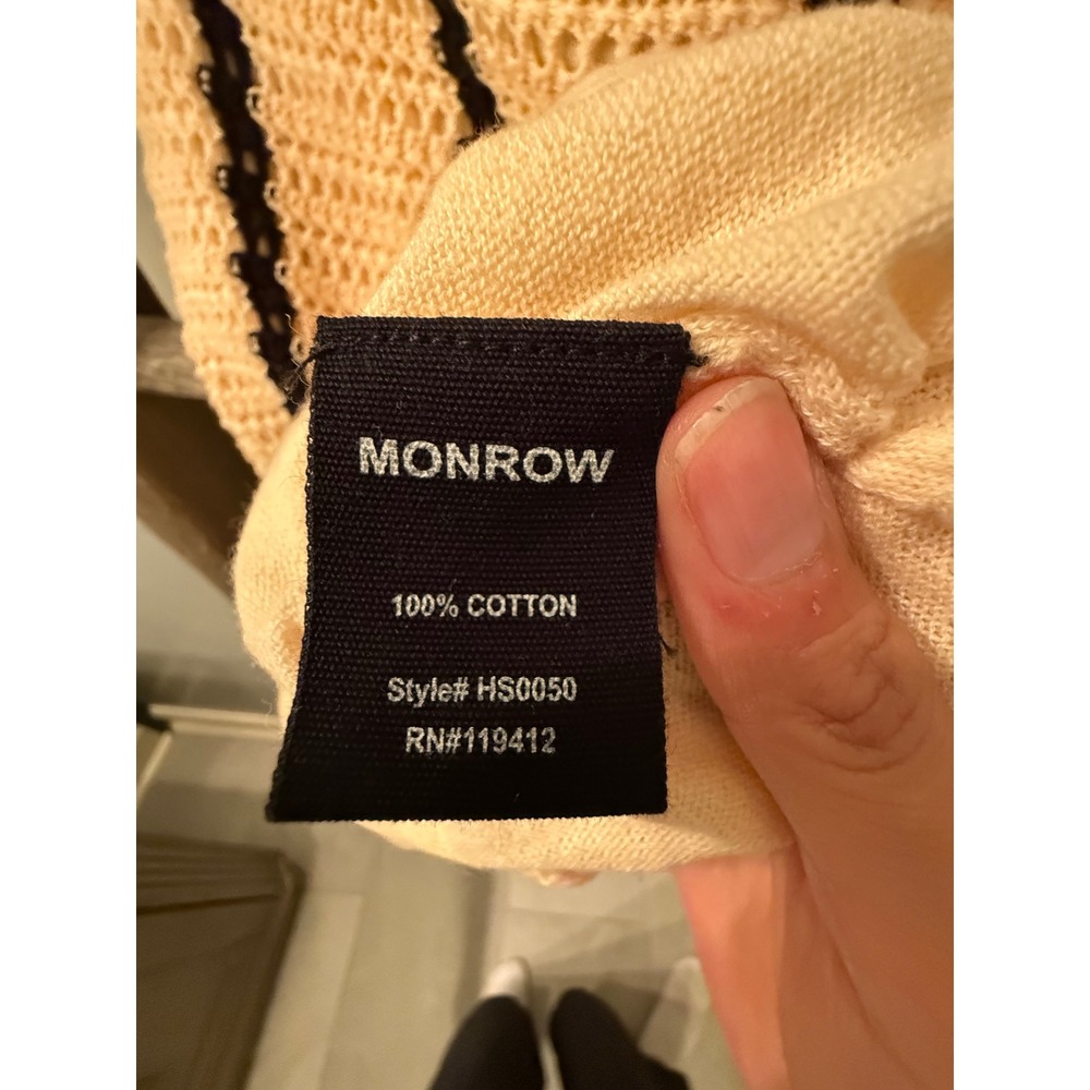 Monrow Crochet Knit Ivory Black Mini Skirt NWT - Picture 6 of 7